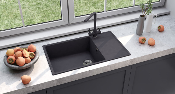 Кухонная мойка Ulgran Quartz Prima 860-08, космос. Фото 3