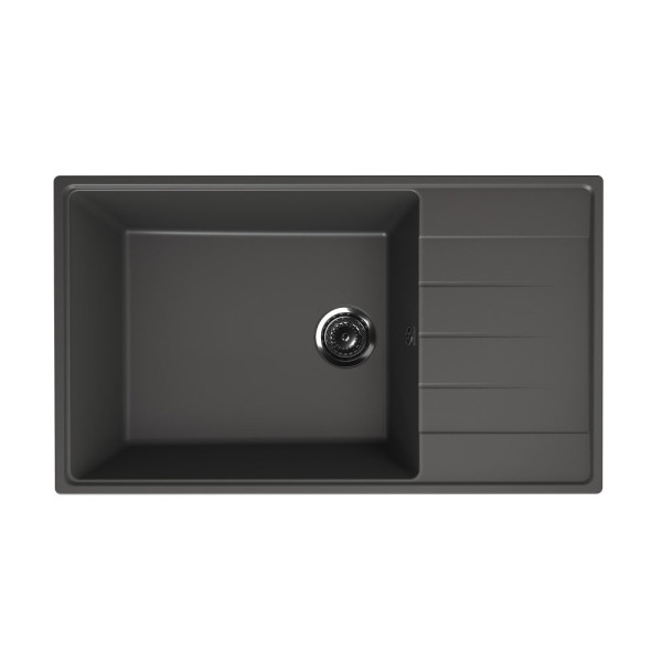 Кухонная мойка Ulgran Quartz Prima 860-09, мокрый асфальт. Фото 1