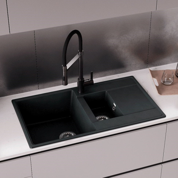 Кухонная мойка Ulgran Quartz Prima 860 1,5K-09, асфальт. Фото 3