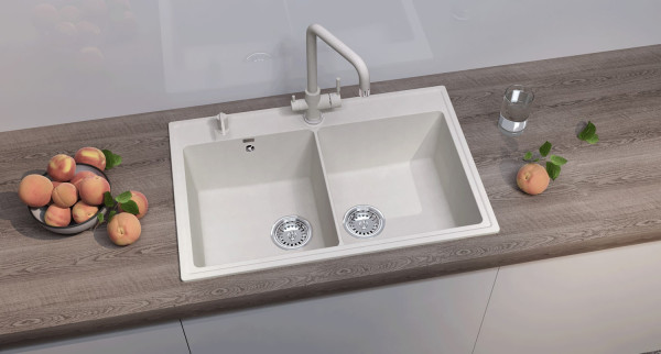 Кухонная мойка Ulgran Quartz Ruma 780-01, жасмин. Фото 3