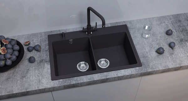 Кухонная мойка Ulgran Quartz Ruma 780-07, уголь. Фото 3