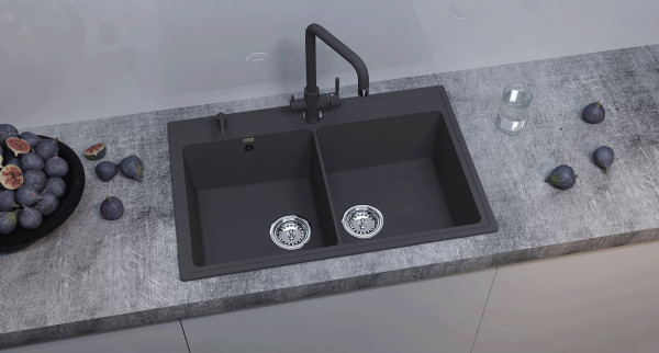 Кухонная мойка Ulgran Quartz Ruma 780-08, космос. Фото 3