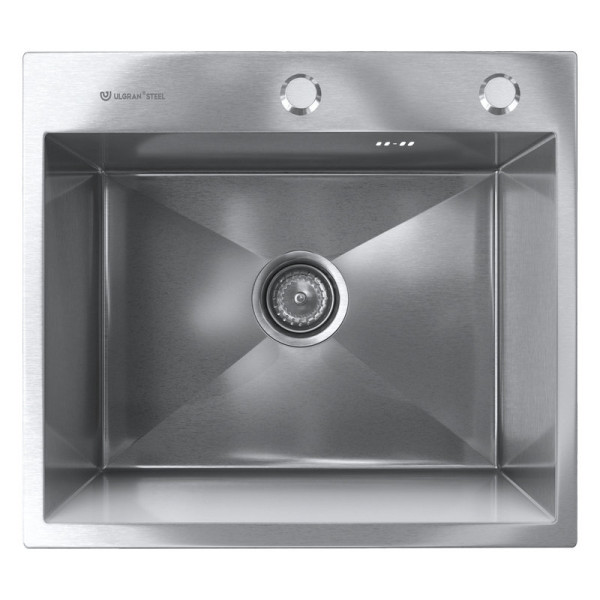 Кухонная мойка Ulgran  Steel 500x450, брашированная сталь. Фото 1