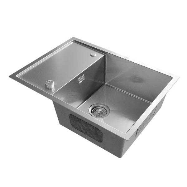 Кухонная мойка Ulgran Steel 680x500, брашированная сталь. Фото 4