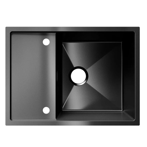 Кухонная мойка Ulgran Steel 680x500, вороненая сталь. Фото 4