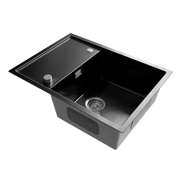 Кухонная мойка Ulgran Steel 680x500, вороненая сталь. Фото 5
