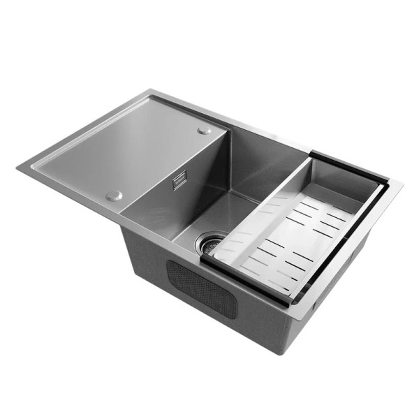 Кухонная мойка Ulgran Steel 780x500, брашированная сталь. Фото 1