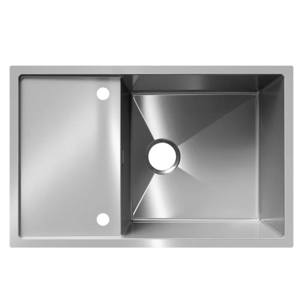 Кухонная мойка Ulgran Steel 780x500, брашированная сталь. Фото 5