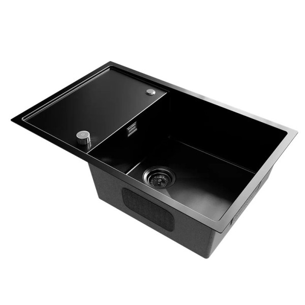 Кухонная мойка Ulgran Steel 780x500, вороненая сталь. Фото 4