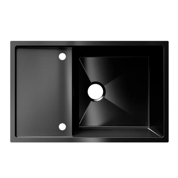 Кухонная мойка Ulgran Steel 780x500, вороненая сталь. Фото 5
