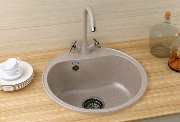 Кухонная мойка Ulgran U-100-302, песочный. Фото 3