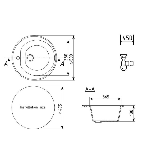 Кухонная мойка Ulgran U-101-342, графит. Фото 2