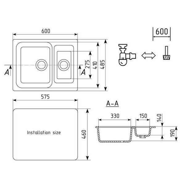 Кухонная мойка Ulgran U-106-302, песочный. Фото 2