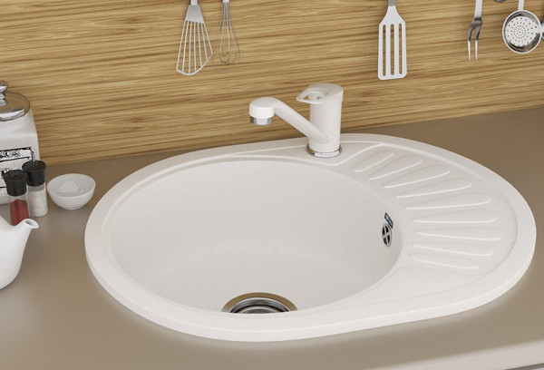 Кухонная мойка Ulgran U-107м-341, ультра-белый. Фото 3