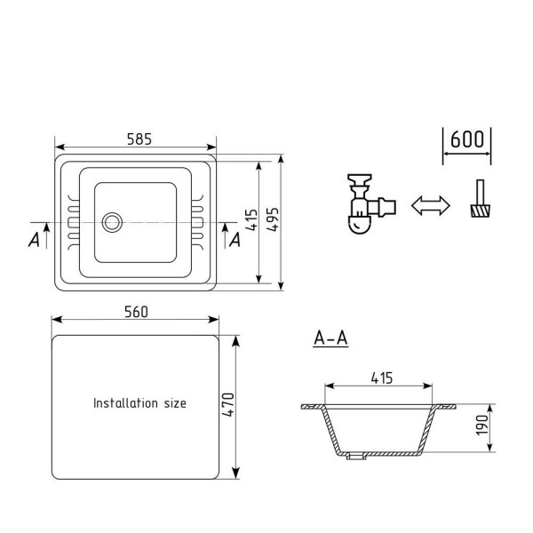 Кухонная мойка Ulgran U-204-331, белый. Фото 2