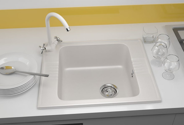 Кухонная мойка Ulgran U-204-341, ультра-белый. Фото 3