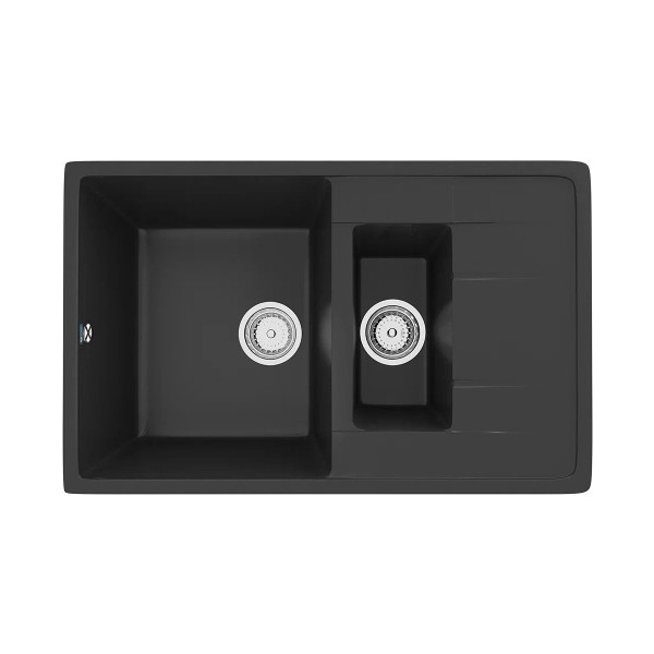 Кухонная мойка Ulgran U-205-344, ультра-черный. Фото 1