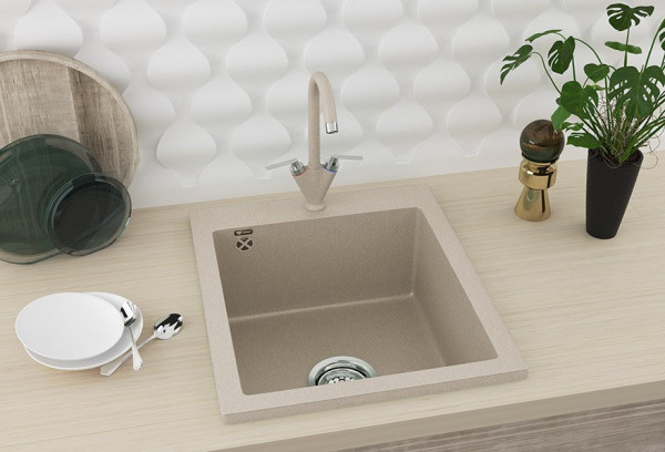 Кухонная мойка Ulgran U-404-328, бежевый. Фото 3