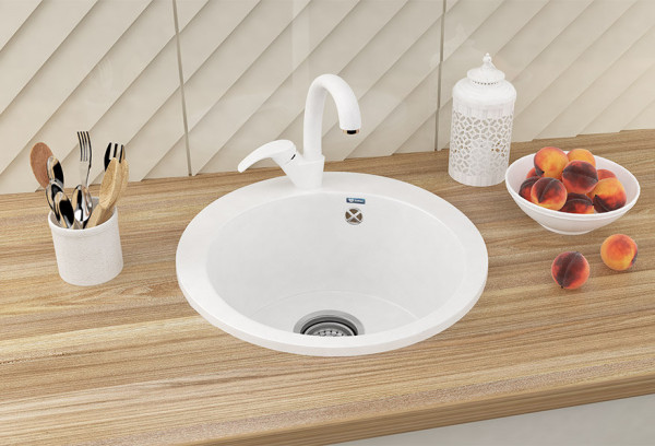 Кухонная мойка Ulgran U-405-341, ультра-белый. Фото 3