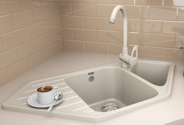 Кухонная мойка Ulgran U-409-328, бежевый. Фото 3