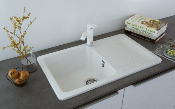 Кухонная мойка Ulgran U-506-341, ультра-белый. Фото 3