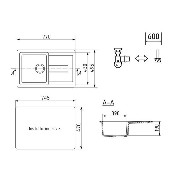 Кухонная мойка Ulgran U-507-310, серый. Фото 2