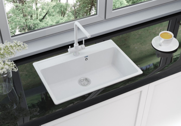 Кухонная мойка Ulgran U-600-341, ультра-белый. Фото 3
