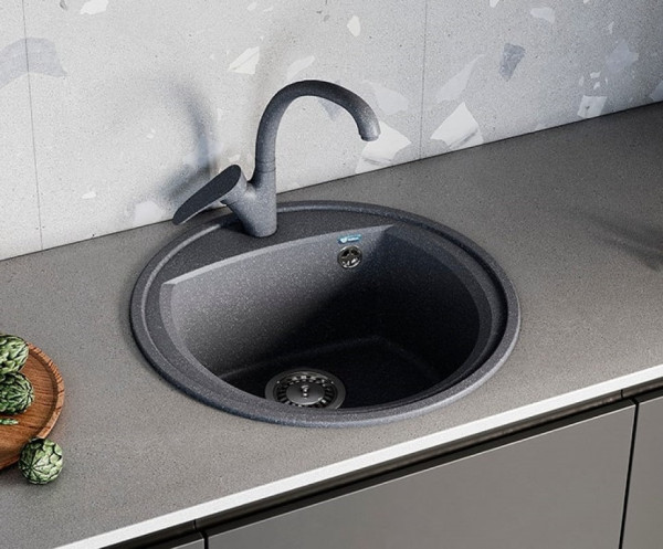 Кухонная мойка Ulgran U-603-308, черный. Фото 3