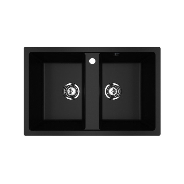 Кухонная мойка Ulgran U-608-344, ультра-черный. Фото 1