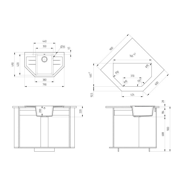 Кухонная мойка Ulgran U-609-307, терракот. Фото 2