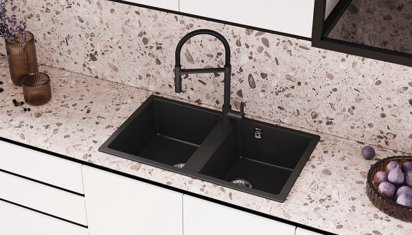 Кухонная мойка Ulgran U-708-308, черный. Фото 3