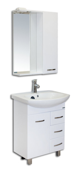 ЛАГУНА/3 Тумба напольная 605х720х320 бел. (подходит умывальник мебельный Лагуна 65). Фото 1