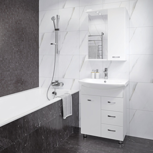 ЛАГУНА/3 Тумба напольная 605х720х320 бел. (подходит умывальник мебельный Лагуна 65). Фото 2