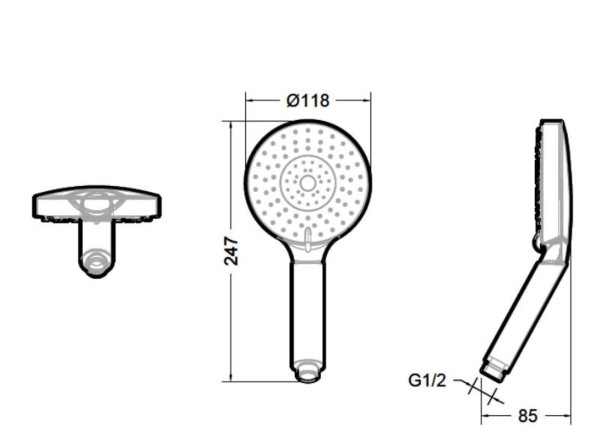 Лейка для душа Bravat Line P7094C-RUS, хром. Фото 2