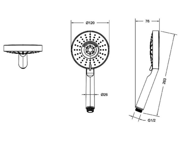 Лейка для душа Bravat P70124BW, черная. Фото 2