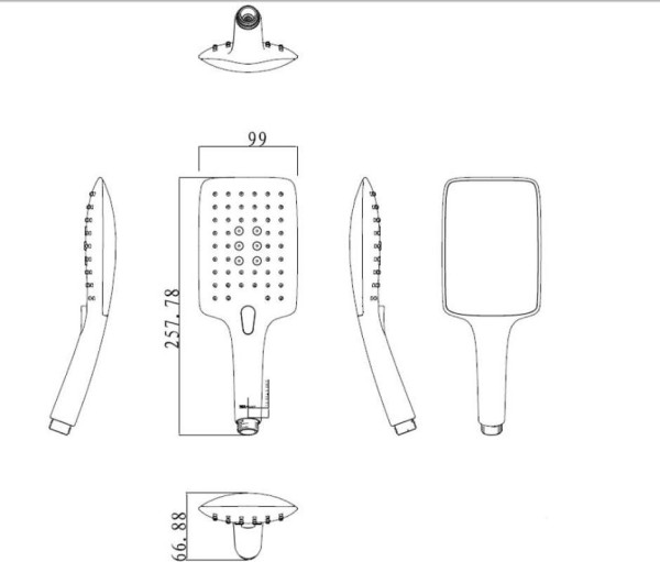 Лейка для душа Bravat SQUARE P70143CP-RUS, хром. Фото 2