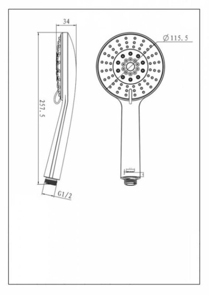 Лейка для душа Bravat Waterfall P70139CP-2-RUS, хром. Фото 2