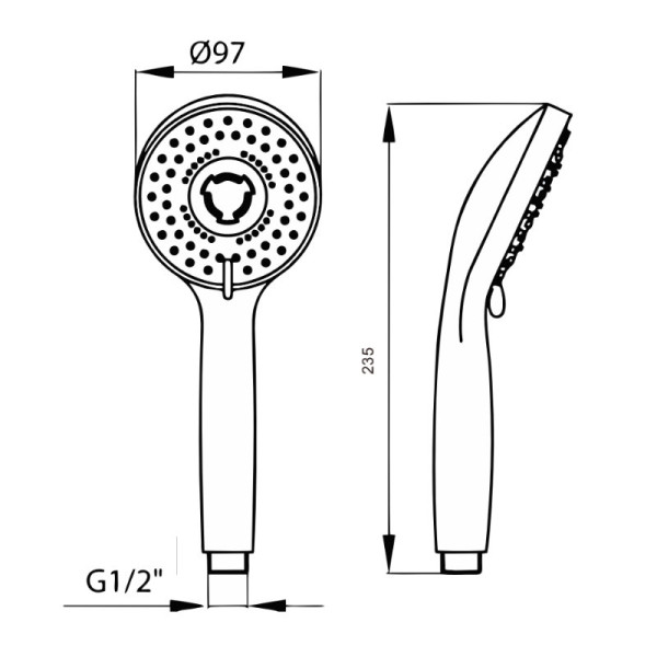 Лейка для душа D-Lin D61022, хром. Фото 2