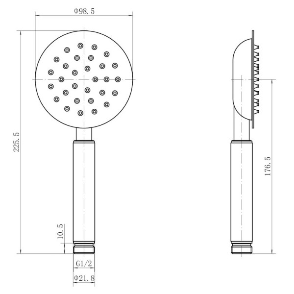 Лейка для душа FASHUN A004-17, графит. Фото 2