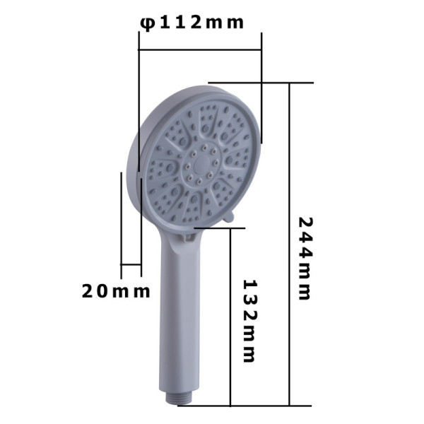 Лейка для душа FASHUN A019-8, белый/серый. Фото 2