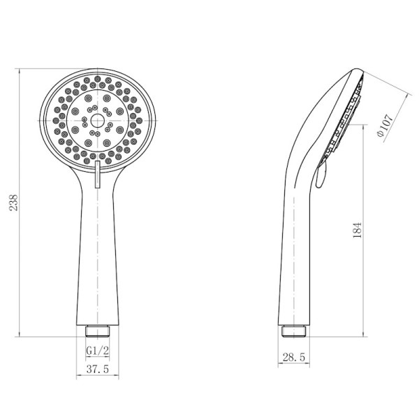 Лейка для душа FASHUN A13, хром/серый. Фото 2