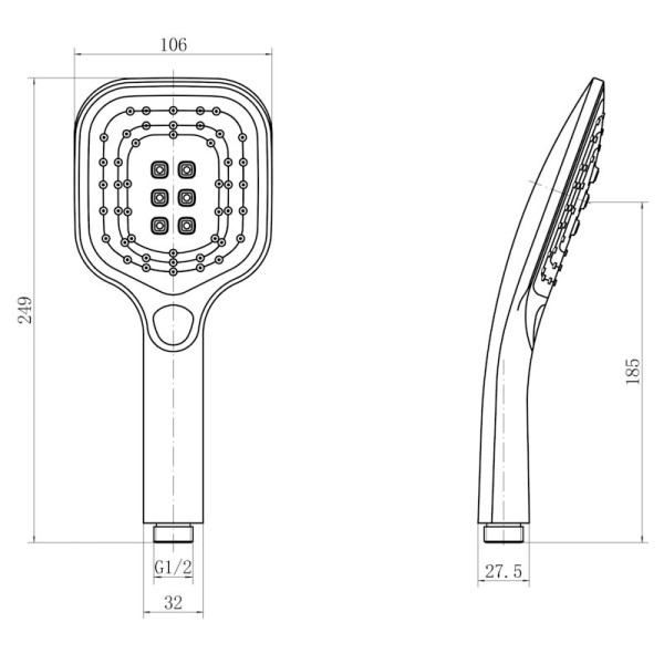 Лейка для душа FASHUN A17-7, чёрный. Фото 2