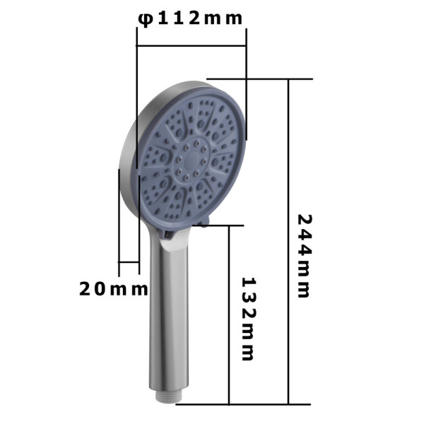 Лейка для душа FASHUN N019, сатин/серый. Фото 2