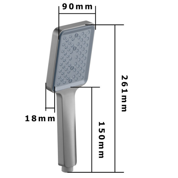 Лейка для душа FASHUN N024, сатин/серый. Фото 2