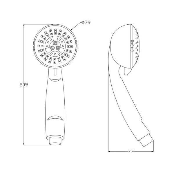 Лейка для душа G.Lauf UHS-1102, хром/синий. Фото 2