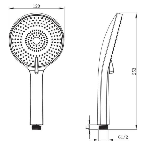 Лейка для душа Raiber RPB-21, черный. Фото 2