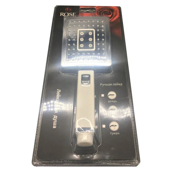 Лейка для душа Rose RH37-1, белый/хром. Фото 2