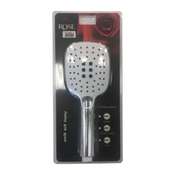 Лейка для душа Rose RH41-1, белый/хром. Фото 2