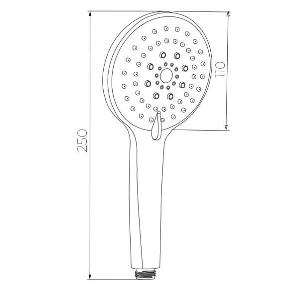 Лейка для душа WesnaArt LD033black, черный. Фото 2