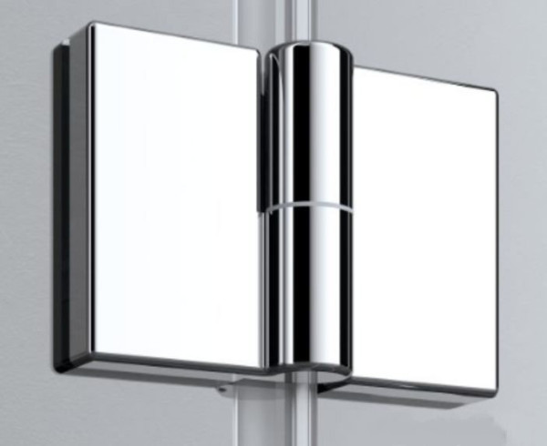 LI SNR 09020 VPK LIGA Распашная дверь с фиксированной панелью H=2000, L=900, профиль серебро/глянец+стекло прозрачное ESG с покрытием KERMIclean. Фото 3